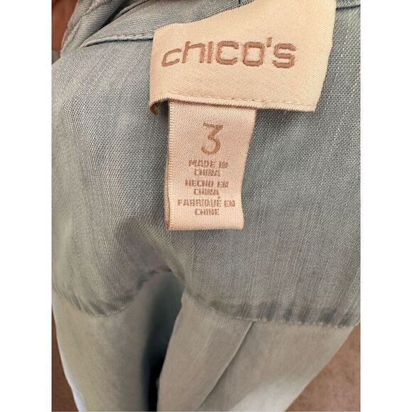 Chicho’s Light Wash Drape Vest Jacket with Side Pockets Size 3 - Picture 2 of 8